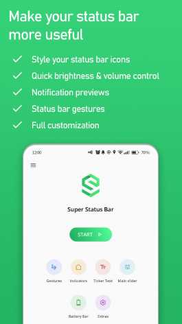 Super Status Bar - Gestures, Notifications & more взлом (Мод Premium)