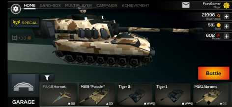 Взлом Poly Tank 2: Battle Sandbox (Мод много денег)
